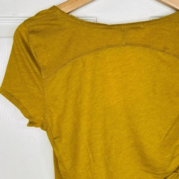We the Free People Scoop Neck Ruched Side T-Shirt Size S Casual in Lush Lime - Picture 5 of 10